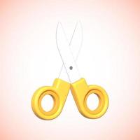 3d rendering of back to school icon, Scissors with handlesicon for education photo