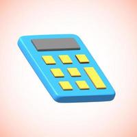 Icono de calculadora 3d sobre fondo rosa 3d renderizar ilustración foto