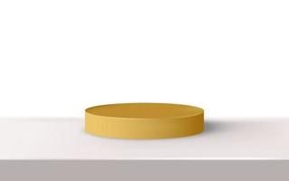 3d golden podium with white background vector