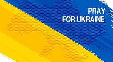 Play for ukraine with Ukraine flat map on white background, save Ukraine from Russia. vector design