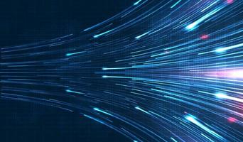 racha de luz azul, fibra óptica, línea de velocidad, fondo futurista para la transmisión inalámbrica de datos de tecnología 5g o 6g, Internet de alta velocidad en abstracto. concepto de red de Internet. diseño vectorial