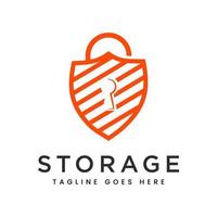Security Shield and Cloud Lock Logo design for Digital Technology vector