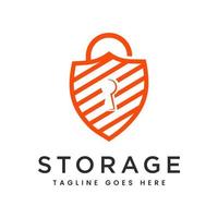 Security Shield and Cloud Lock Logo design for Digital Technology vector