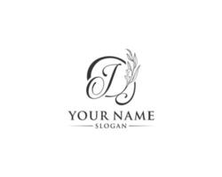 Beautiful letter J logo design, logo J vector, handwritten logo of signature, wedding, fashion shop, cosmetics shop, beauty shop, boutique, floral creative logo design. vector