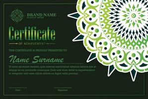 Luxury mandala certificate award diploma vector