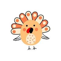 Turkey bird for thanksgiving day stickers, poster, card, invitation. vector
