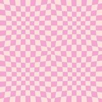 Checkered seamless background with distorted linear squares. vector