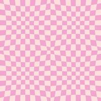 Checkered seamless background with distorted linear squares. vector