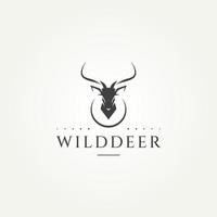 silhouette deer head icon logo template vector illustration design. premium luxurious wild deer antler logo concept