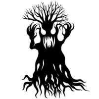 Decorative a Tree to Resemble an Enraged Demon vector