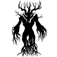 Decorative Tree in the Shape of a Middle-Aged Devil vector