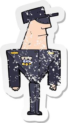 retro distressed sticker of a cartoon guard