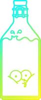 cold gradient line drawing cartoon old bottle vector