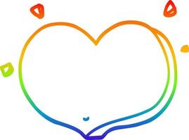 rainbow gradient line drawing cartoon love heart vector
