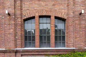 Old brick house with windows photo