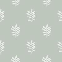 Simple minimalist seamless pattern with leaves on pastel green background. Design for fabric, home textile, wrapping paper, notebook cover vector