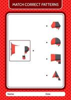 Match pattern game with horn loudspeakers. worksheet for preschool kids, kids activity sheet vector