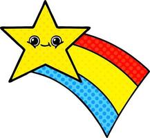 comic book style cartoon shooting rainbow star vector