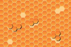 honeycomb background vector with orange hexagon shape arrangement