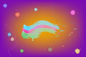 abstract background vector. three palette strokes of different colors, and a few paintbrush splatters. simple abstract style vector