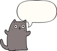 cartoon cat and speech bubble vector