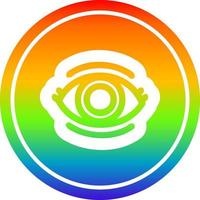 staring eye circular in rainbow spectrum vector