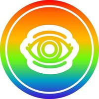 staring eye circular in rainbow spectrum vector