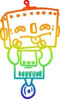 rainbow gradient line drawing cartoon robot vector