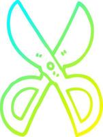 cold gradient line drawing cartoon open scissors vector