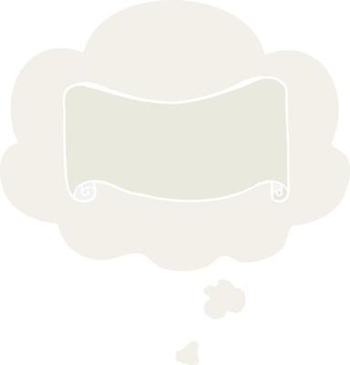 cartoon banner and thought bubble in retro style