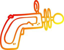 warm gradient line drawing cartoon ray gun vector