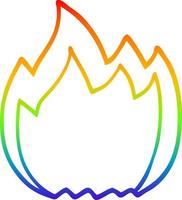 rainbow gradient line drawing cartoon open flame vector