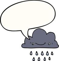 cartoon storm cloud and speech bubble vector