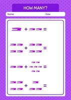 How many counting game with stapler. worksheet for preschool kids, kids activity sheet vector