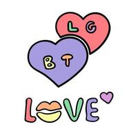 Lgbt love, colorful illustration vector