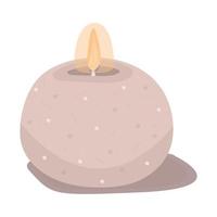 Beige candle with flame vector