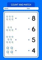 juego de contar y combinar con lupa. hoja de trabajo para niños en edad preescolar, hoja de actividades para niños vector