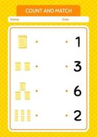 Count and match game with note. worksheet for preschool kids, kids activity sheet vector