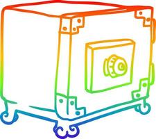 arco iris gradiente línea dibujo dibujos animados tradicional caja fuerte vector