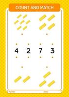 Count and match game with ruler. worksheet for preschool kids, kids activity sheet vector