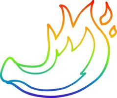 rainbow gradient line drawing cartoon flame vector