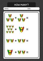 How many counting game with marker pen. worksheet for preschool kids, kids activity sheet vector