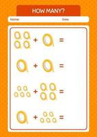 How many counting game with masking tape. worksheet for preschool kids, kids activity sheet vector