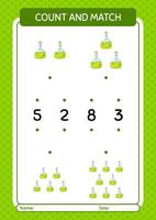 Count and match game with chemical bottle. worksheet for preschool kids, kids activity sheet vector