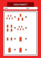 How many counting game with flashdisk. worksheet for preschool kids, kids activity sheet vector