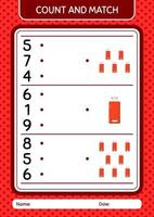 Count and match game with flashdisk. worksheet for preschool kids, kids activity sheet vector