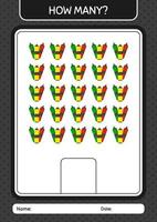 How many counting game with marker pen. worksheet for preschool kids, kids activity sheet vector