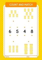 Count and match game with note. worksheet for preschool kids, kids activity sheet vector