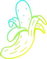 cold gradient line drawing cartoon banana vector