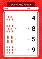 Count and match game with flashdisk. worksheet for preschool kids, kids activity sheet vector